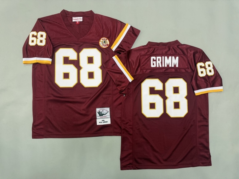 Men 2025 Washington Redskins #68 Grimm red Throwback Limited NFL Jersey style 001->washington redskins->NFL Jersey